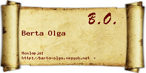 Berta Olga névjegykártya